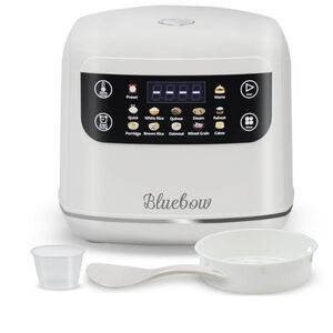 Bluebow Digital Rice Cooker, 6-Cup/2QT Small Rice Maker, 10 Presets, 24-Hr Timer